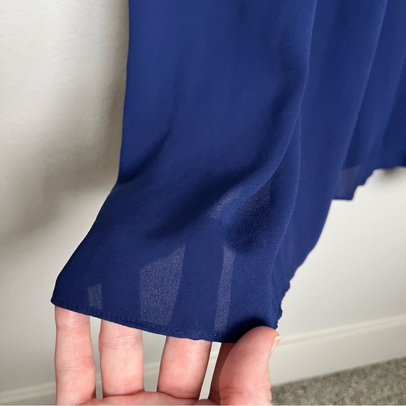 BCBCMaxazria Norah Maxi Dress in Orient Blue Chiffon Size 4 Wedding Formal Date - Picture 6 of 12